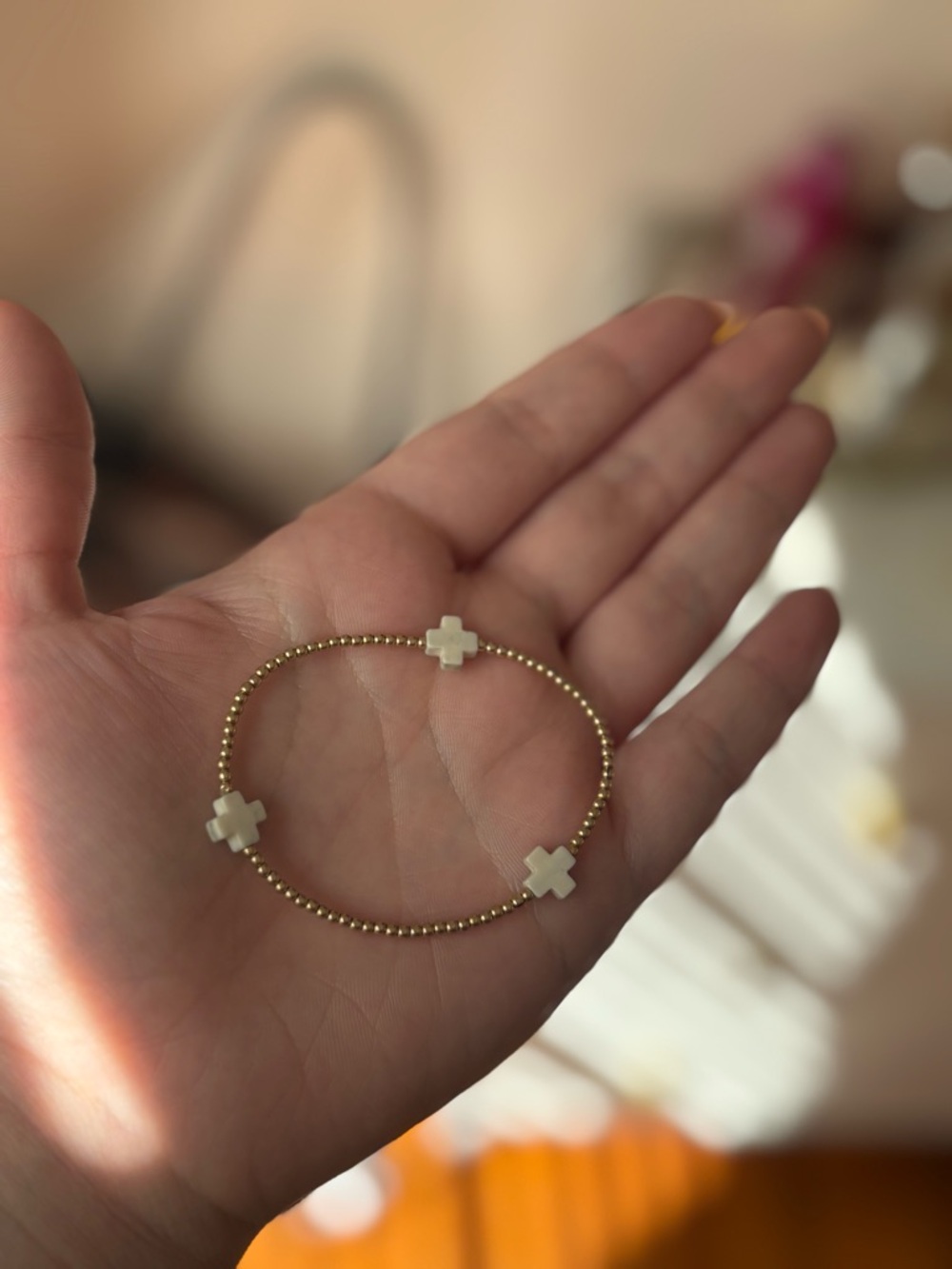 ENewton white signature cross bracelet